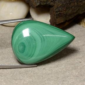 Malaquita verde natural de 53,85 ct, en forma de pera, opaco