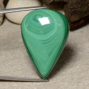 Malaquita verde natural de 53,85 ct, en forma de pera, opaco