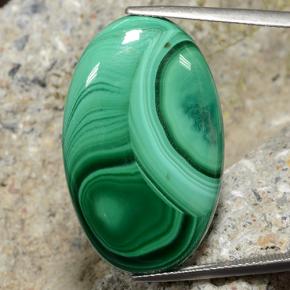 Malaquita verde natural de 34,94 ct, corte óvalo, opaco