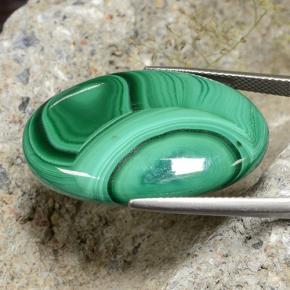 Malaquita verde natural de 34,94 ct, corte óvalo, opaco