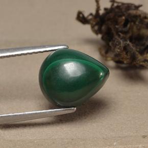 Malaquita verde natural de 5,60 ct, en forma de pera, opaco