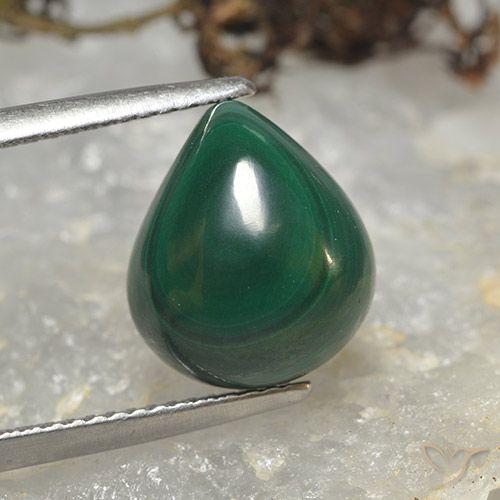 8.54ct Natural Verde Malaquita, En forma de pera, Opaco