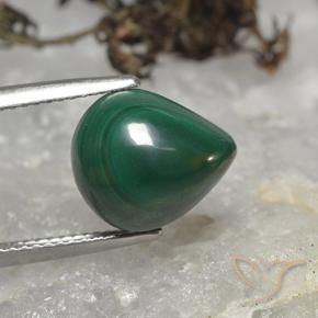 Malaquita Verde natural de 8.54 ct, En forma de pera, Opaco
