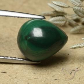 Malaquita Verde natural de 6.60 ct, En forma de pera, Opaco
