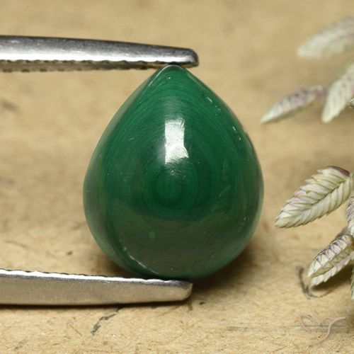 5.86ct Natural Verde Malaquita, En forma de pera, Opaco