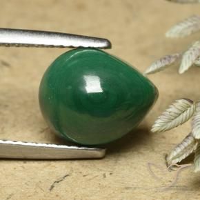 Malaquita Verde natural de 5.86 ct, En forma de pera, Opaco