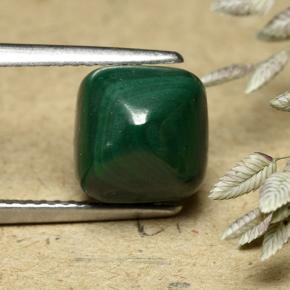 Malaquita verde natural de 6,32 ct, corte cojín, opaco