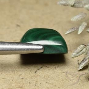 Malaquita Verde medio natural de 8.76 ct, Corte Baguette, Opaco