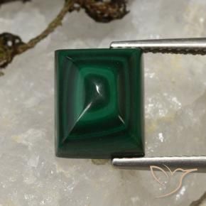 Malaquita Verde medio natural de 6.17 ct, Corte Baguette, Opaco