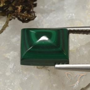 Malaquita Verde medio natural de 6.17 ct, Corte Baguette, Opaco
