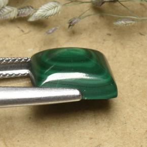 Malaquita verde natural de 8,08 ct, cuadrado, opaco