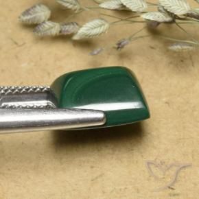 Malaquita Verde natural de 8.74 ct, Corte Baguette, Opaco