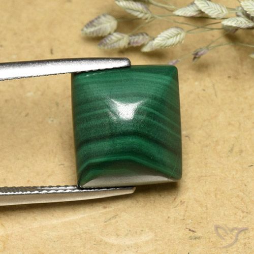 13.91ct Natural Verde medio Malaquita, Corte Baguette, Opaco