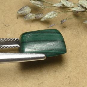 Malaquita verde natural de 12,75 ct, baguette, opaco