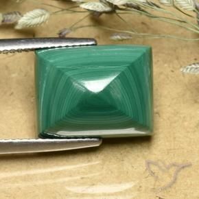 Malaquita Verde natural de 16.70 ct, Corte Baguette, Opaco