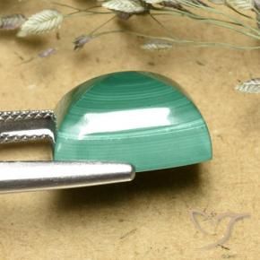Malaquita Verde natural de 16.70 ct, Corte Baguette, Opaco