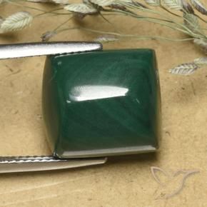 Malaquita Verde medio natural de 20.38 ct, Corte Baguette, Opaco