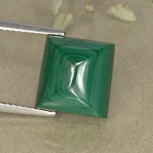 9.52ct Natural Verde Malaquita, Cuadrado, Opaco