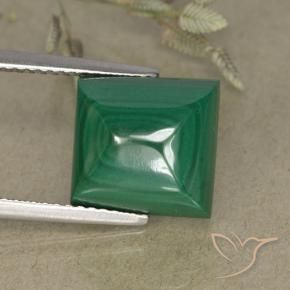 Malaquita Verde natural de 9.52 ct, Cuadrado, Opaco