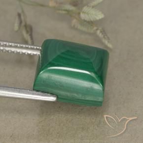 Malaquita Verde natural de 9.52 ct, Cuadrado, Opaco