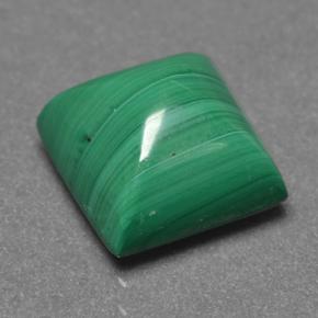 Malaquita verde natural de 4,58 ct, cuadrado, opaco