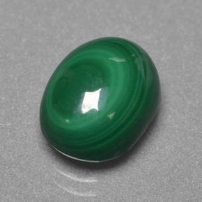 Malaquita verde natural de 4,40 ct, corte óvalo, opaco