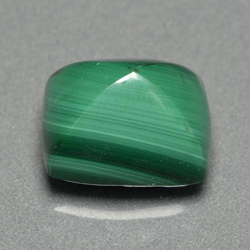 Malaquita verde natural de 7,49 ct, corte cojín, opaco