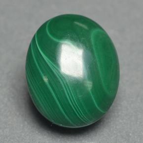 Malaquita Verde multicolor natural de 3.90 ct, Corte Óvalo, Opaco