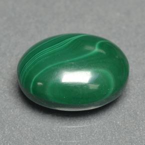 Malaquita Verde multicolor natural de 3.90 ct, Corte Óvalo, Opaco