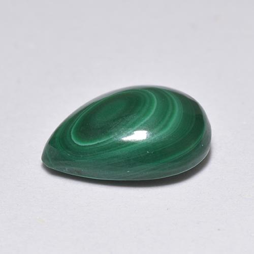 Malaquita Verde medio natural de 1.81 ct, En forma de pera, Opaco