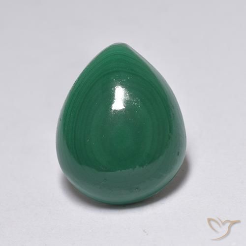Malaquita Verde medio natural de 3.26 ct, En forma de pera, Opaco