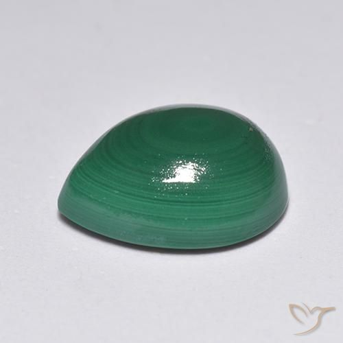Malaquita Verde medio natural de 3.26 ct, En forma de pera, Opaco
