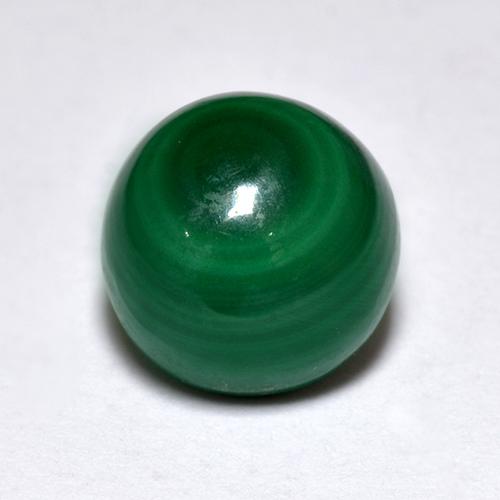 Malaquita verde natural de 2,28 ct, corte redondo, opaco