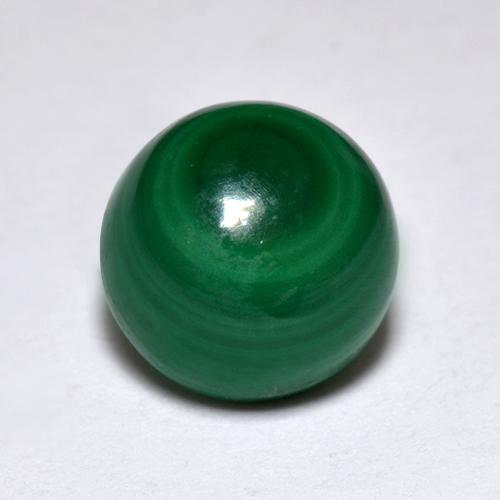 Malaquita verde natural de 2,28 ct, corte redondo, opaco