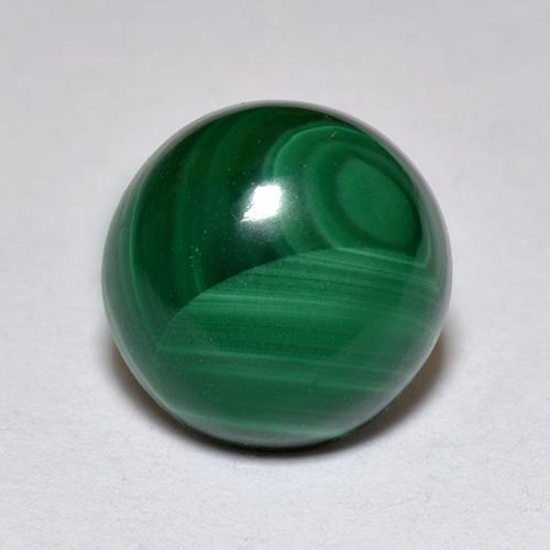 Malaquita verde natural de 2,32 ct, corte redondo, opaco