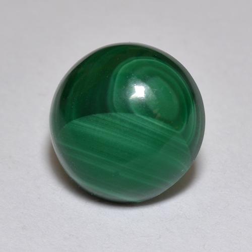 Malaquita verde natural de 2,32 ct, corte redondo, opaco