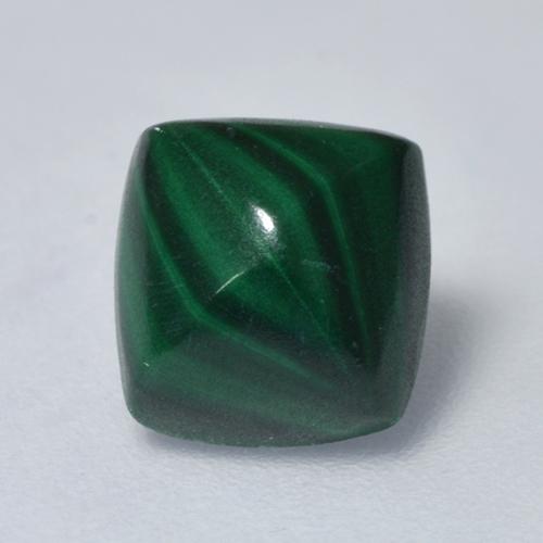 Malaquita verde natural de 1,69 ct, corte cojín, opaco