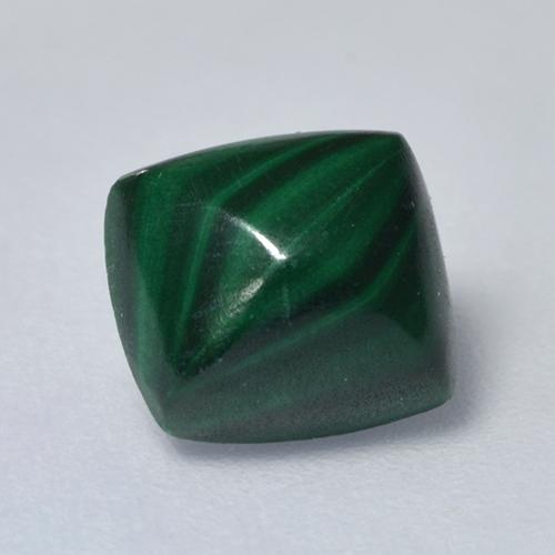 Malaquita verde natural de 1,69 ct, corte cojín, opaco