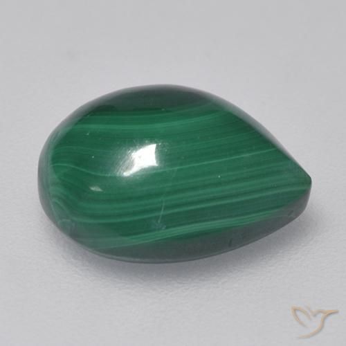 Malaquita Verde natural de 3.91 ct, En forma de pera, Opaco