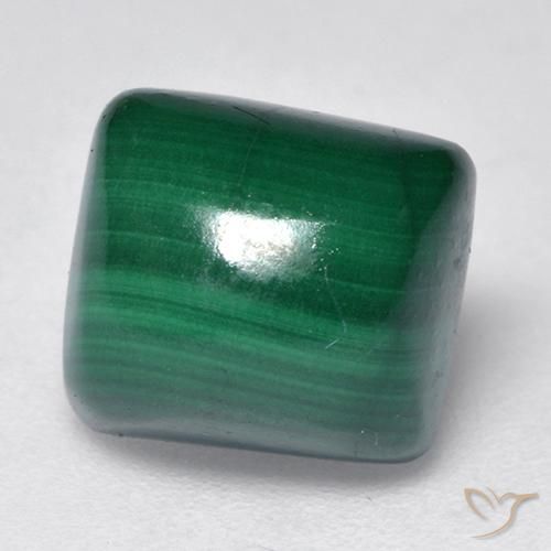 Malaquita Verde medio natural de 3.82 ct, Forma Cojín, Opaco