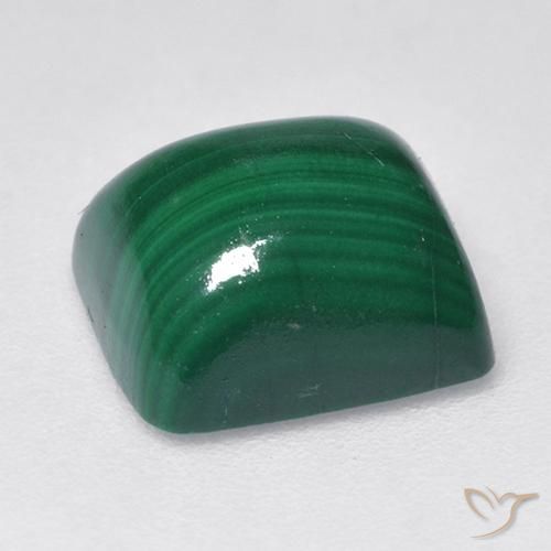Malaquita Verde medio natural de 3.82 ct, Forma Cojín, Opaco