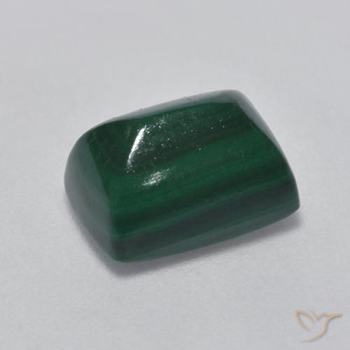 Malaquita Verde medio natural de 5.28 ct, Corte Baguette, Opaco