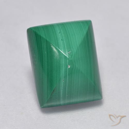 Malaquita Verde natural de 5.37 ct, Corte Baguette, Opaco