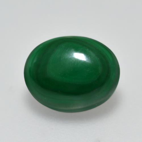 Malaquita verde natural de 2,51 ct, corte óvalo, opaco