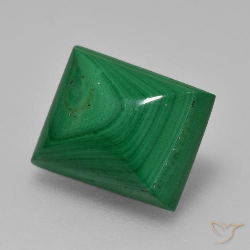Malaquita Verde medio natural de 6.12 ct, Corte Baguette, Opaco