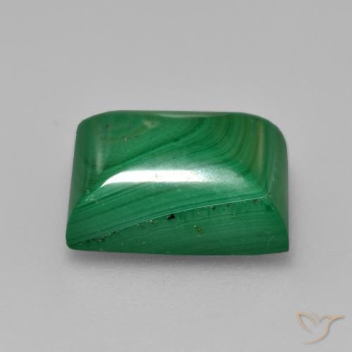 Malaquita Verde medio natural de 6.12 ct, Corte Baguette, Opaco
