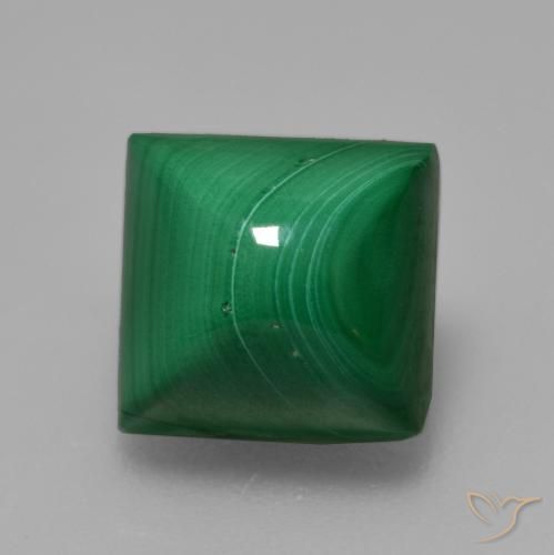 5.85ct Natural Verde medio Malaquita, Cuadrado, Opaco
