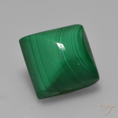 Malaquita Verde medio natural de 5.85 ct, Cuadrado, Opaco
