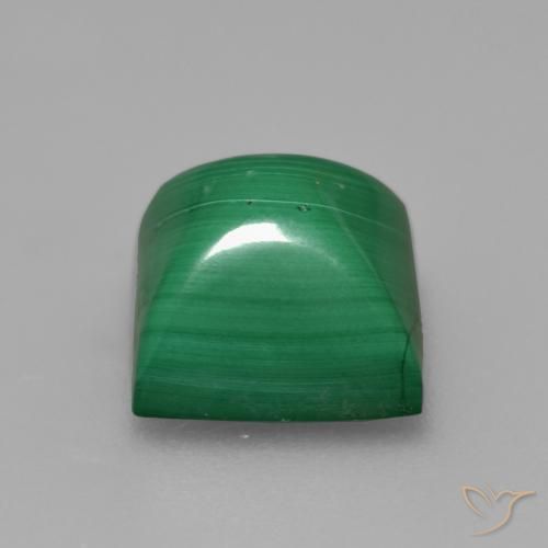 Malaquita Verde medio natural de 5.85 ct, Cuadrado, Opaco