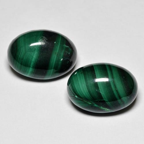 Gemas de malaquita verde natural de 17,39 ct, corte óvalo, opaco